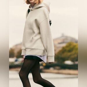 NWT ZARA TRICOT POUCH POCKET HOODED SWEATSHIRT TOP SIZE M MEDIUM $49.90